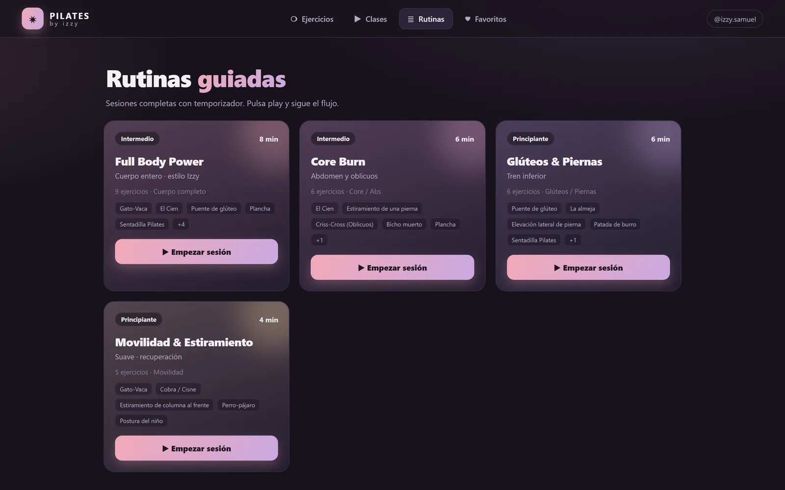 App de Pilates: rutinas guiadas